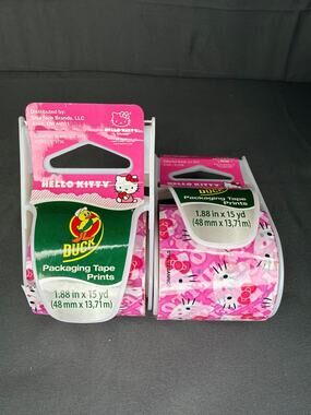 NEW Sanrio Hello Kitty Duck Tape 2012 Discontinued 2 Rolls Packaging Tape RARE!